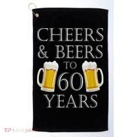 Cheers and Beers to 60 Years - 60th Birthday Gift Golf Towel thumb 0