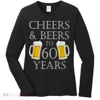 Cheers and Beers to 60 Years - 60th Birthday Gift Women's Long Sleeve Shirt thumb 0
