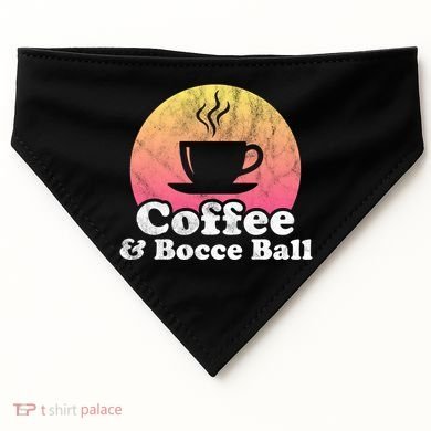 Coffee And Bocce Ball Cool Gift USA-Made Doggie Bandana