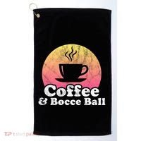 Coffee And Bocce Ball Cool Gift Golf Towel thumb 0