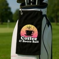 Coffee And Bocce Ball Cool Gift Golf Towel thumb 2