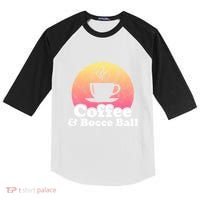 Coffee And Bocce Ball Cool Gift Kids Colorblock Raglan Jersey thumb 0