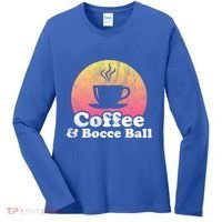 Coffee And Bocce Ball Cool Gift Women's Long Sleeve Shirt thumb 0