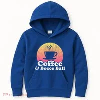 Coffee And Bocce Ball Cool Gift Kids Hoodie thumb 0