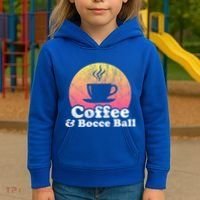 Coffee And Bocce Ball Cool Gift Kids Hoodie thumb 3