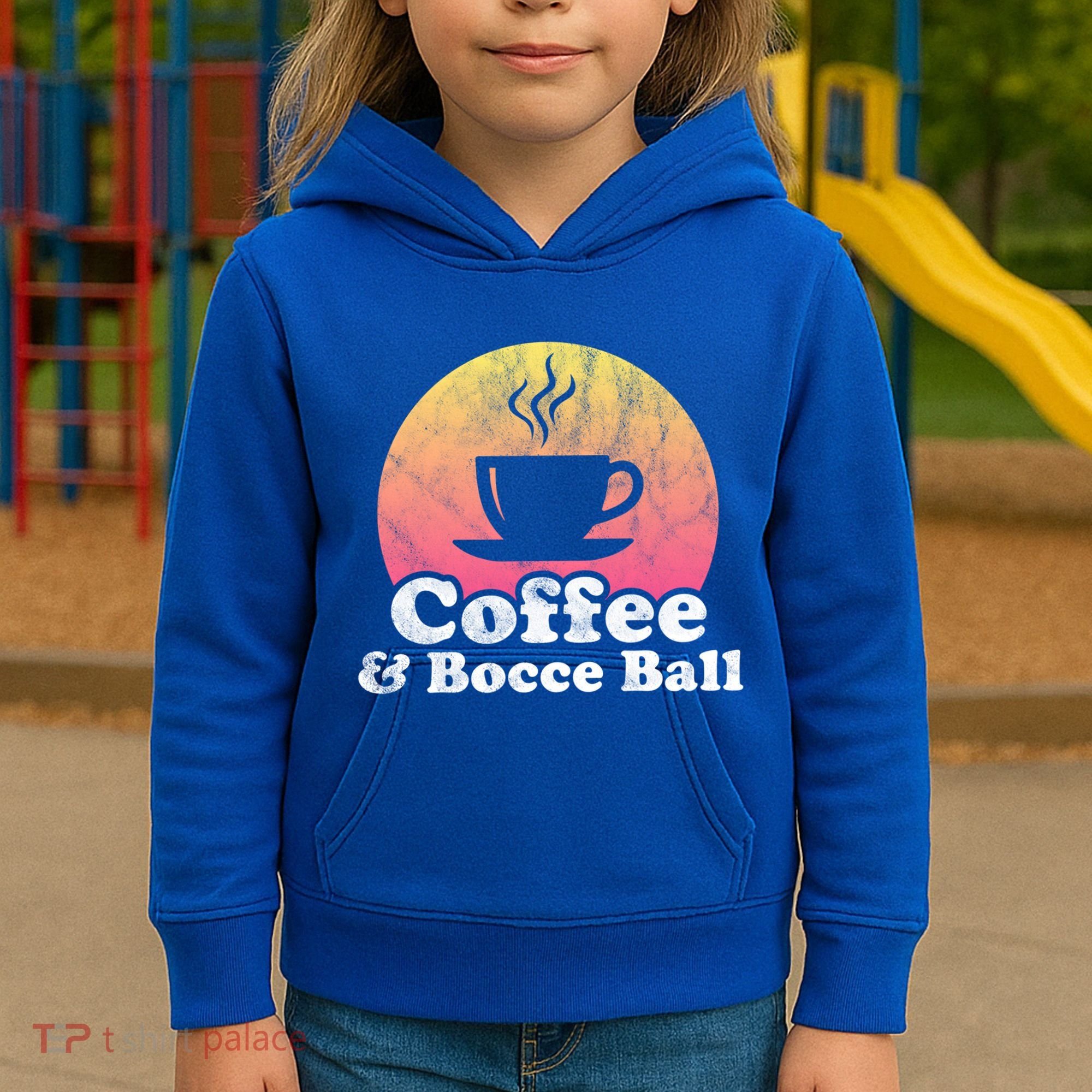 Coffee And Bocce Ball Cool Gift Kids Hoodie