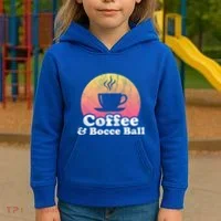 Coffee And Bocce Ball Cool Gift Kids Hoodie thumb 3