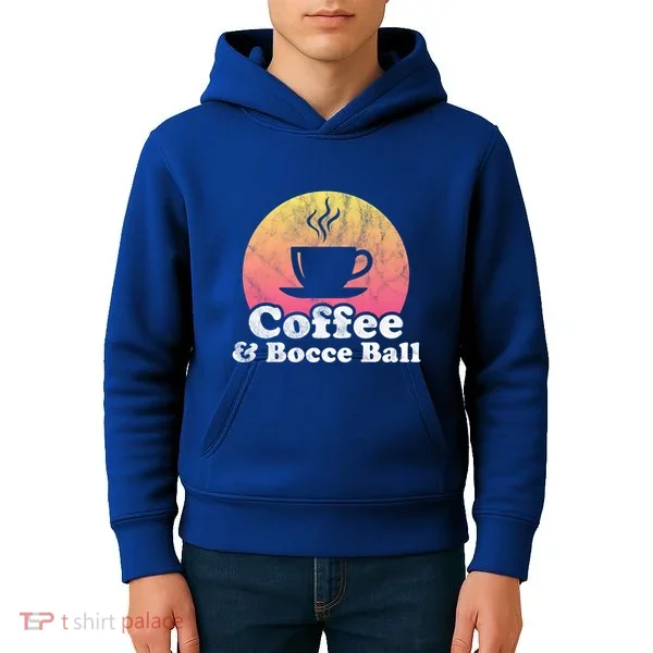 Coffee And Bocce Ball Cool Gift Kids Hoodie