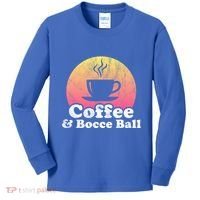 Coffee And Bocce Ball Cool Gift Kids Long Sleeve Shirt thumb 0