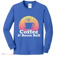 Coffee And Bocce Ball Cool Gift Kids Long Sleeve Shirt thumb 0