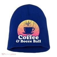Coffee And Bocce Ball Cool Gift Short Acrylic Beanie thumb 0