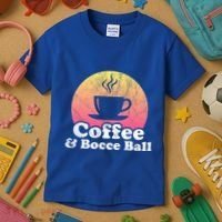 Coffee And Bocce Ball Cool Gift Kids T-Shirt thumb 3