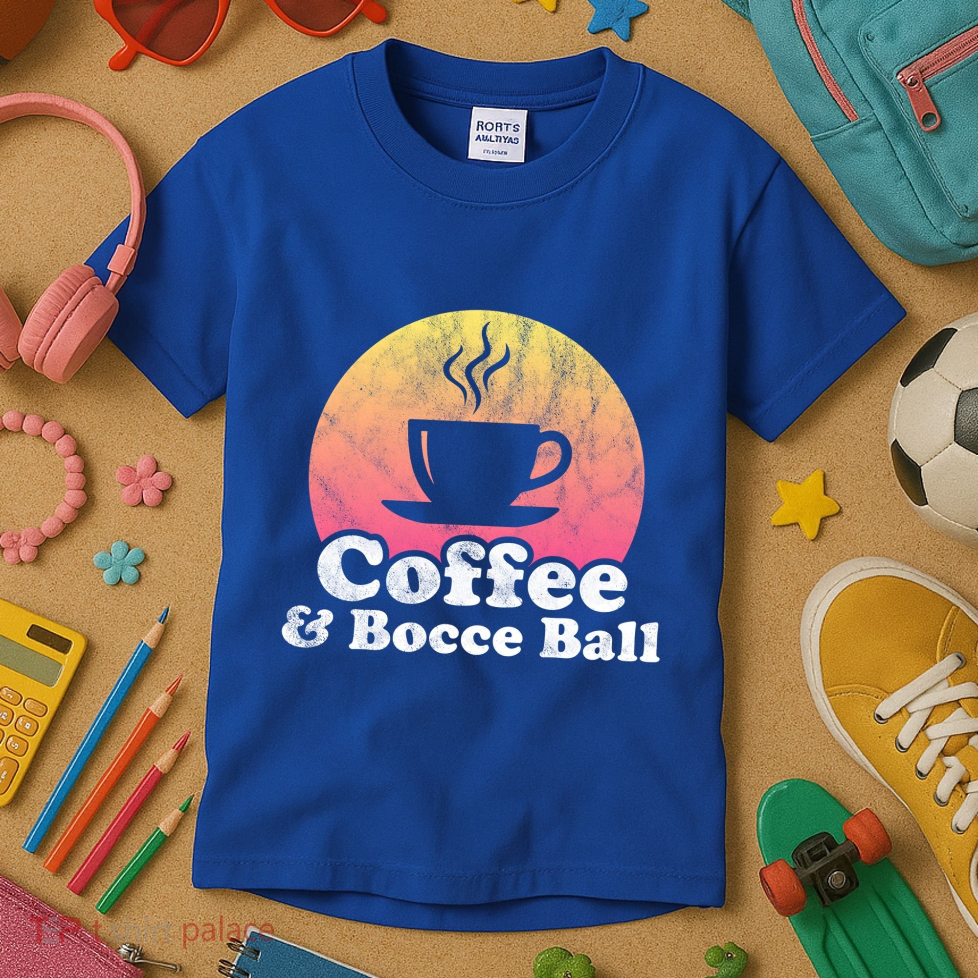Coffee And Bocce Ball Cool Gift Kids T-Shirt