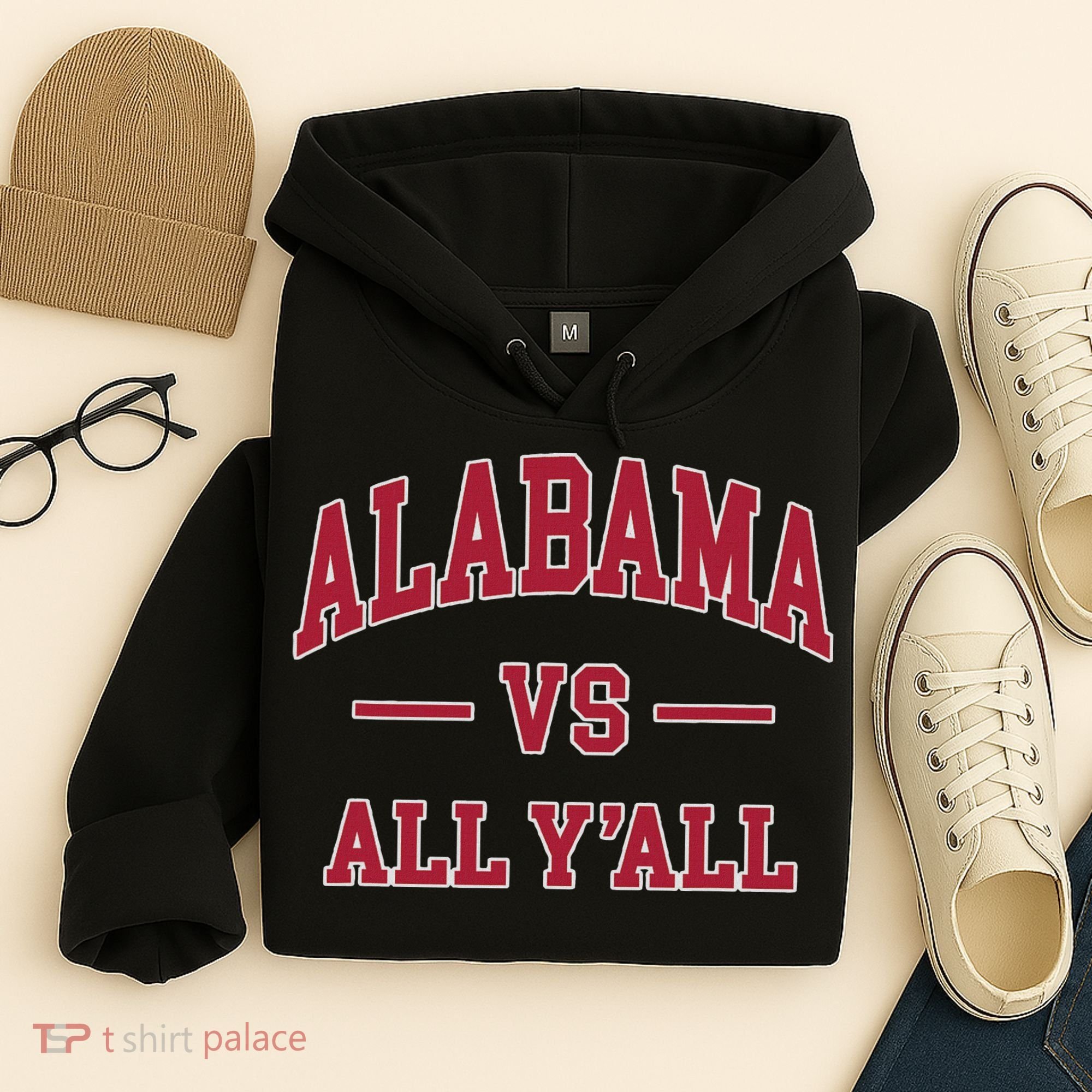 Co. Alabama ' Black Cotton Polyester Blend Modern Classic Hoodie