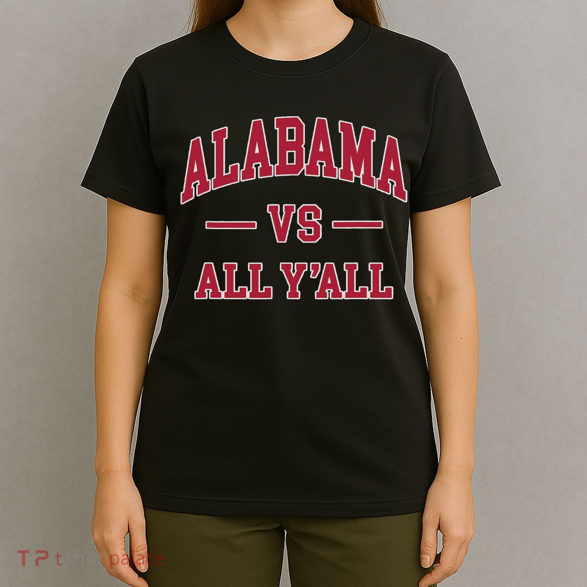 Co. Alabama ' Black Cotton Polyester Blend Modern Classic T-Shirt