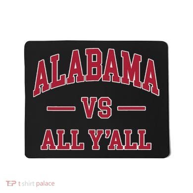 Co. Alabama ' Black Cotton Polyester Blend Modern Classic Mousepad