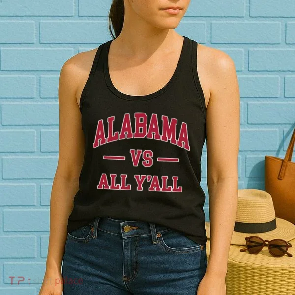 Co. Alabama ' Black Cotton Polyester Blend Modern Classic Women's Tank Top