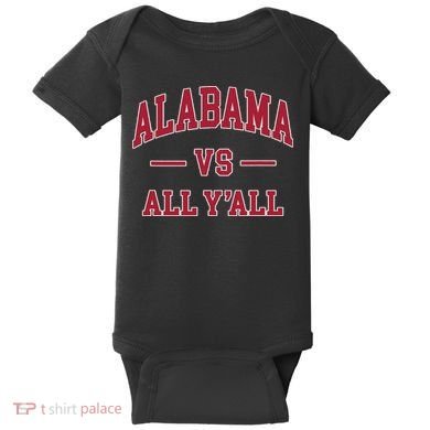Co. Alabama ' Black Cotton Polyester Blend Modern Classic Baby Bodysuit