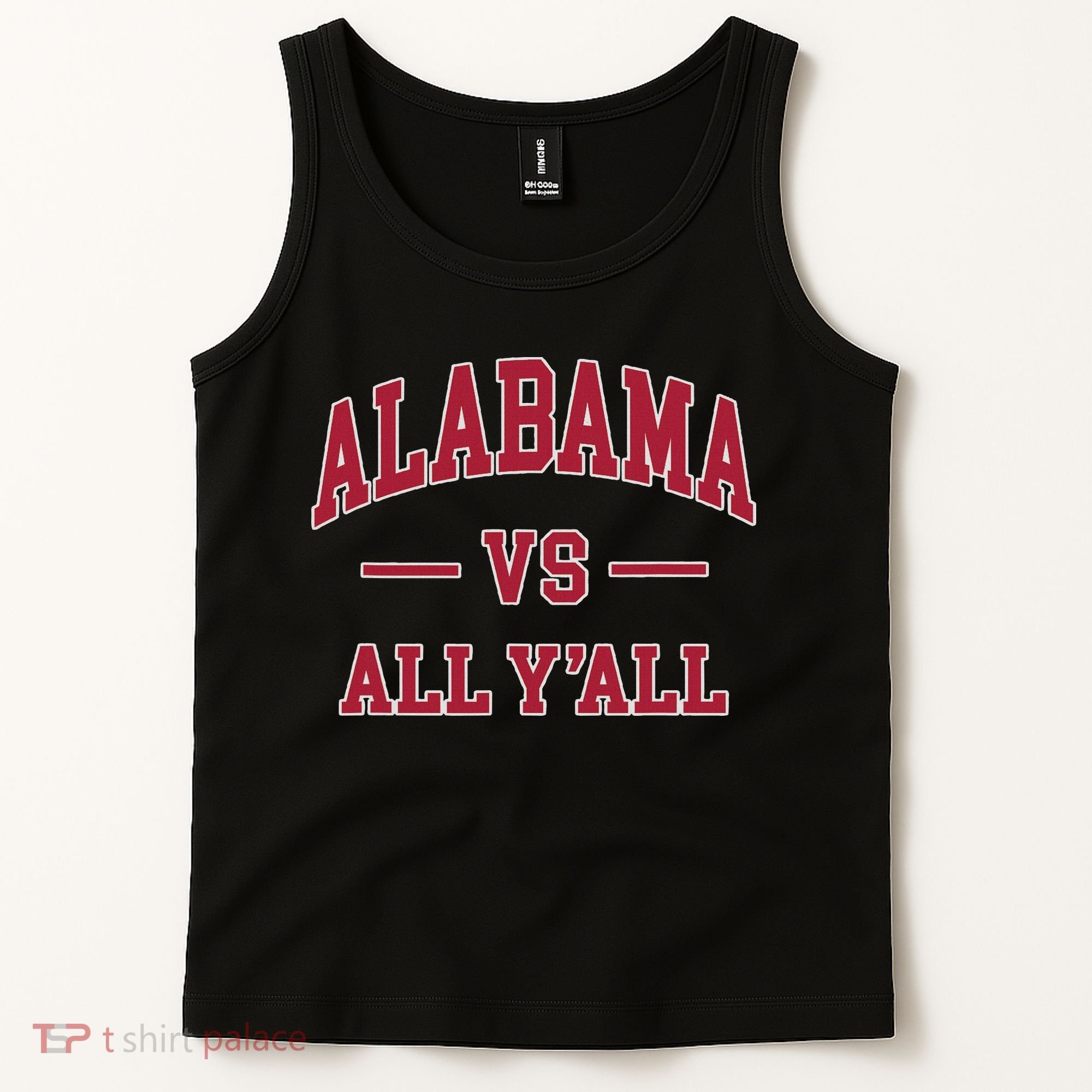 Co. Alabama ' Black Cotton Polyester Blend Modern Classic Tank Top