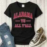 Co. Alabama ' Black Cotton Polyester Blend Modern Classic Women's T-Shirt thumb 3