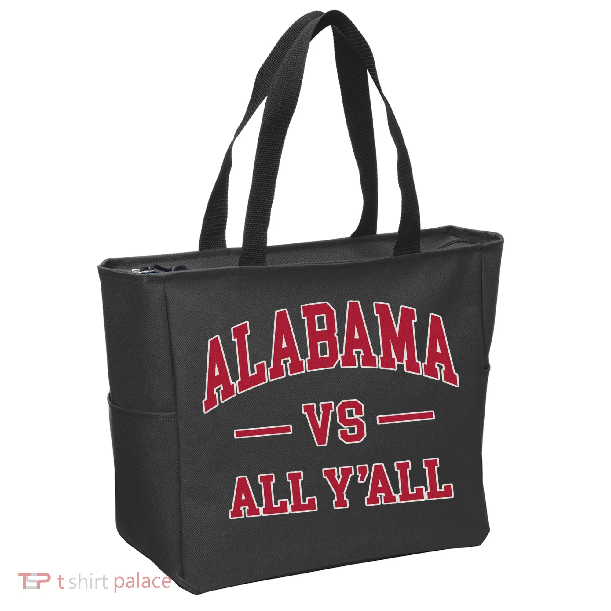 Co. Alabama ' Black Cotton Polyester Blend Modern Classic Tote Bag