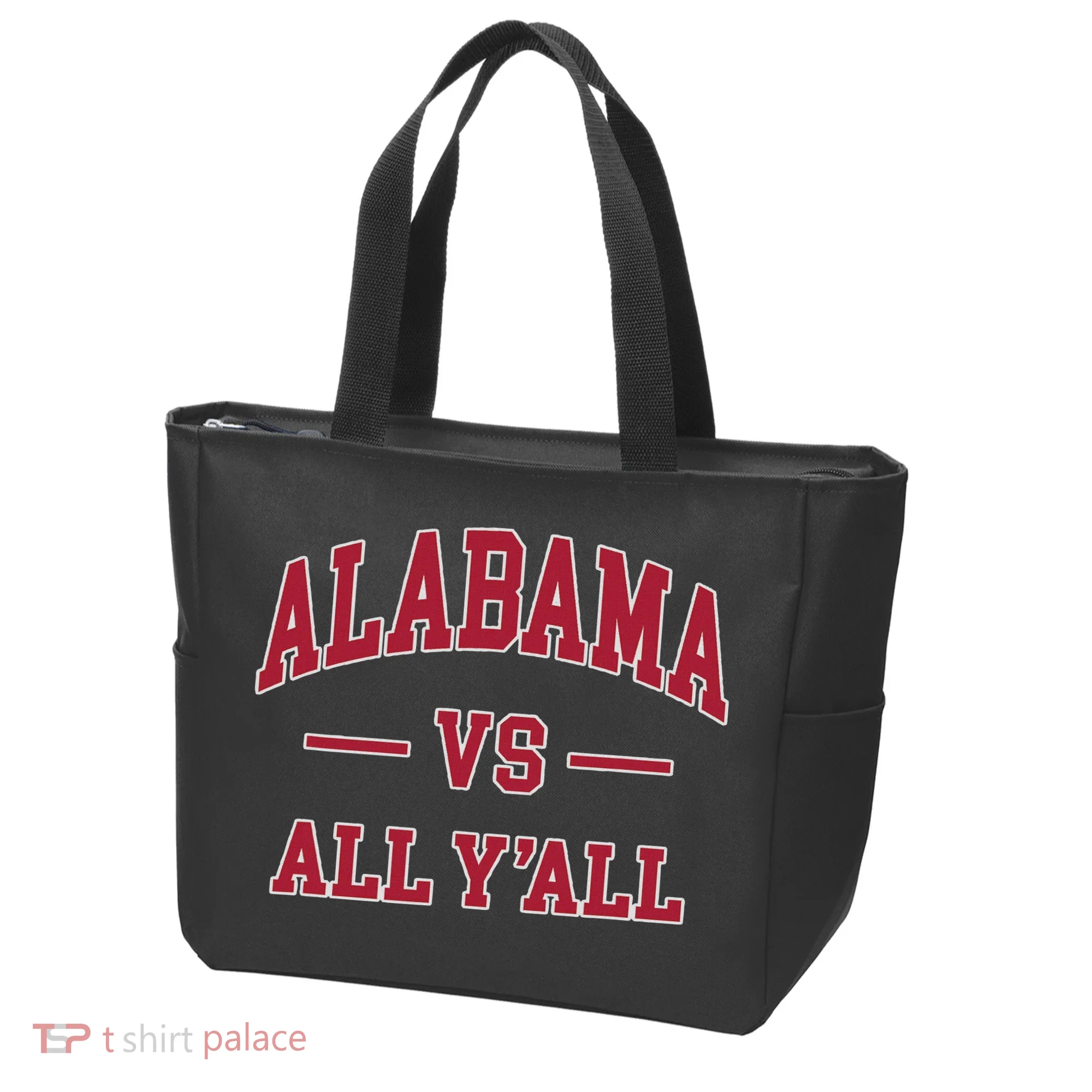 Co. Alabama ' Black Cotton Polyester Blend Modern Classic Tote Bag