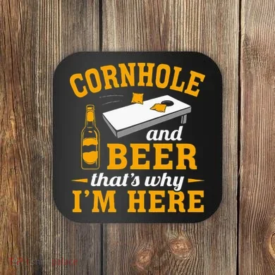 Cornhole And Beer Cornhole Player Funny Cornhole Team Coaster