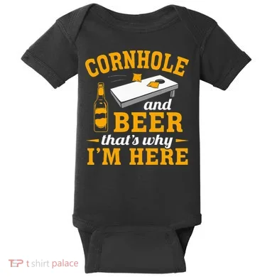 Cornhole And Beer Cornhole Player Funny Cornhole Team Baby Bodysuit