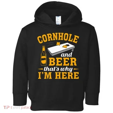 Cornhole And Beer Cornhole Player Funny Cornhole Team Toddler Hoodie