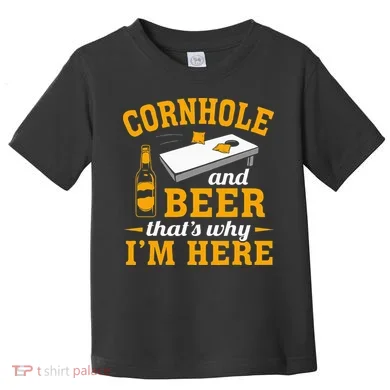 Cornhole And Beer Cornhole Player Funny Cornhole Team Toddler T-Shirt