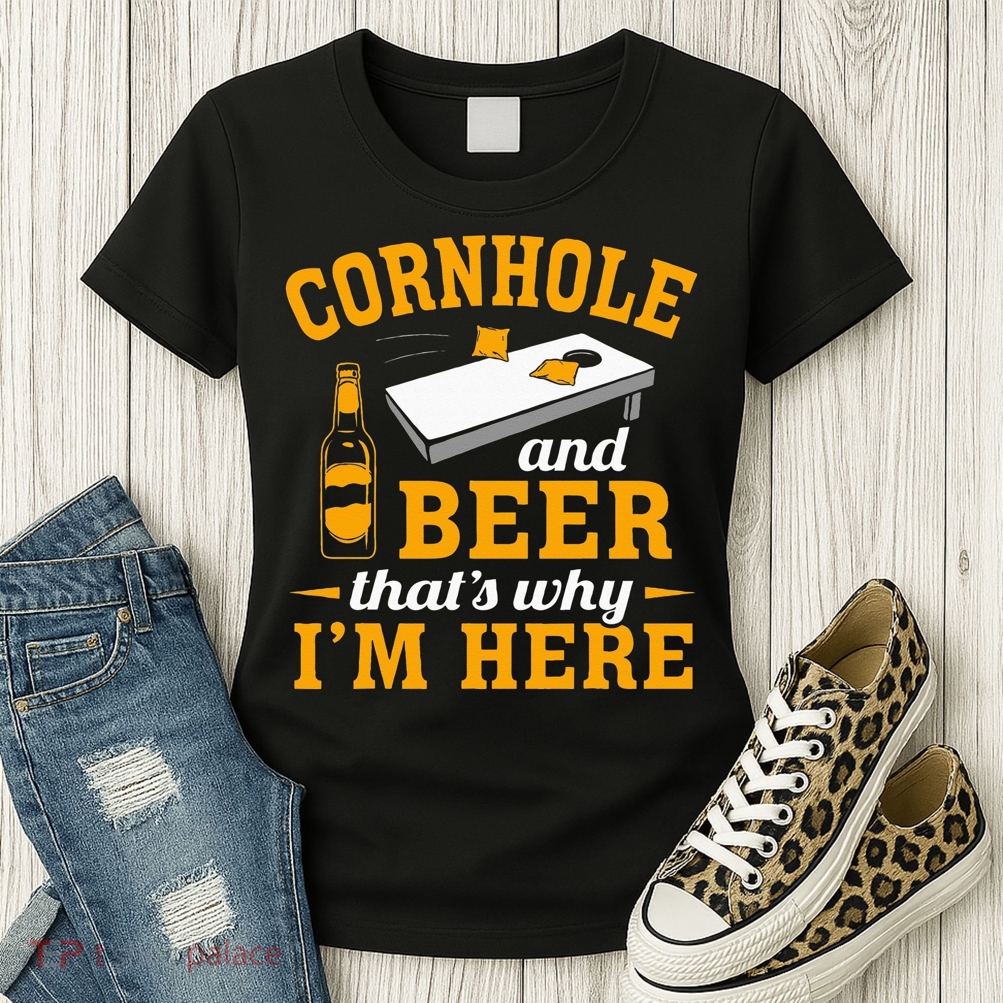 Cornhole And Beer Cornhole Player Funny Cornhole Team Women's T-Shirt