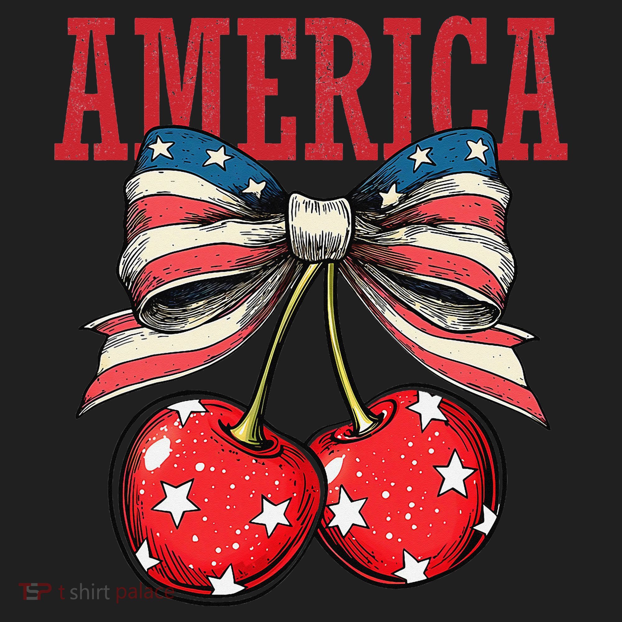 Cute America Cherries Coquette Bow Funny Cherry 4th Of July Beanie