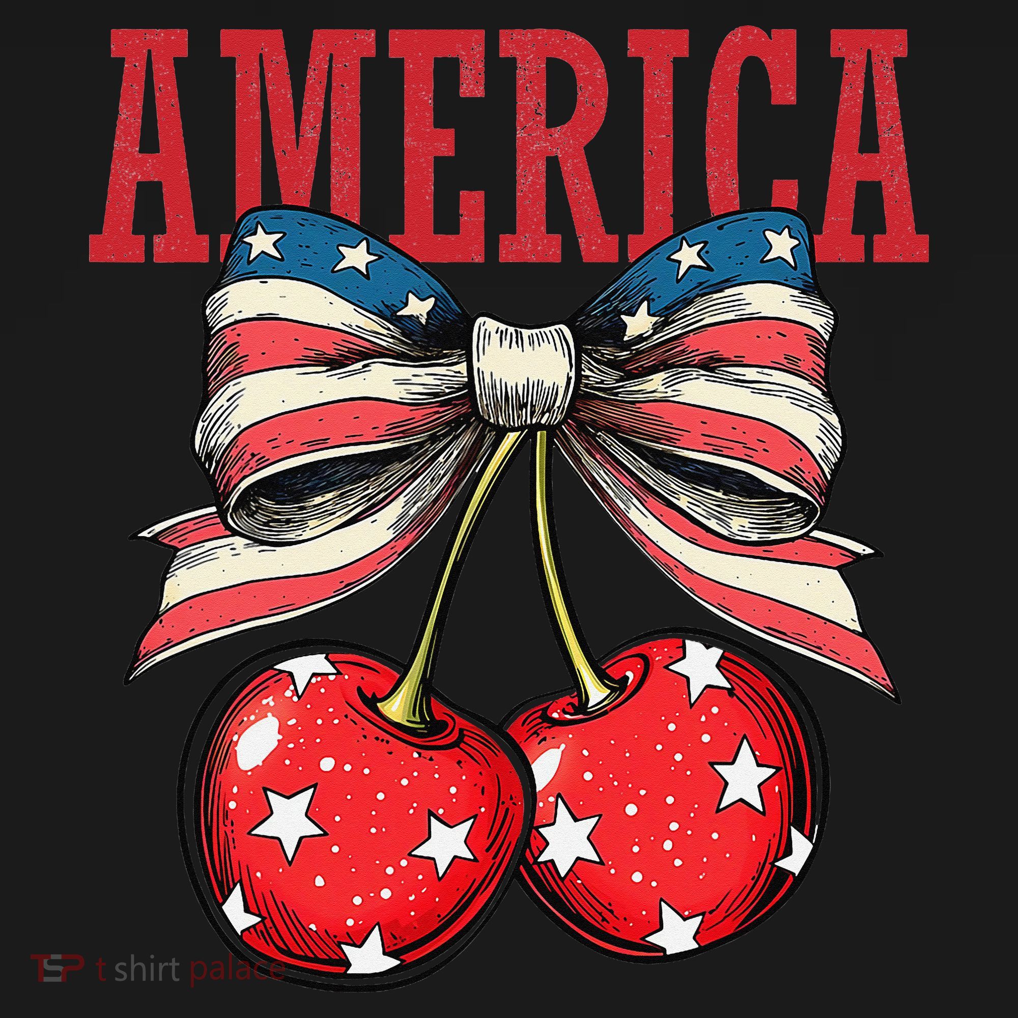 Cute America Cherries Coquette Bow Funny Cherry 4th Of July Baby Bodysuit