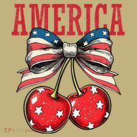 Cute America Cherries Coquette Bow Funny Cherry 4th Of July Sweatshirt thumb 2