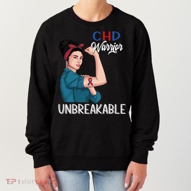 Chd Awareness Congenital Heart Defect Warrior Unbreakable Gift Women's Sweatshirt