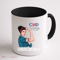 Chd Awareness Congenital Heart Defect Warrior Unbreakable Gift Coffee Mug thumb 1