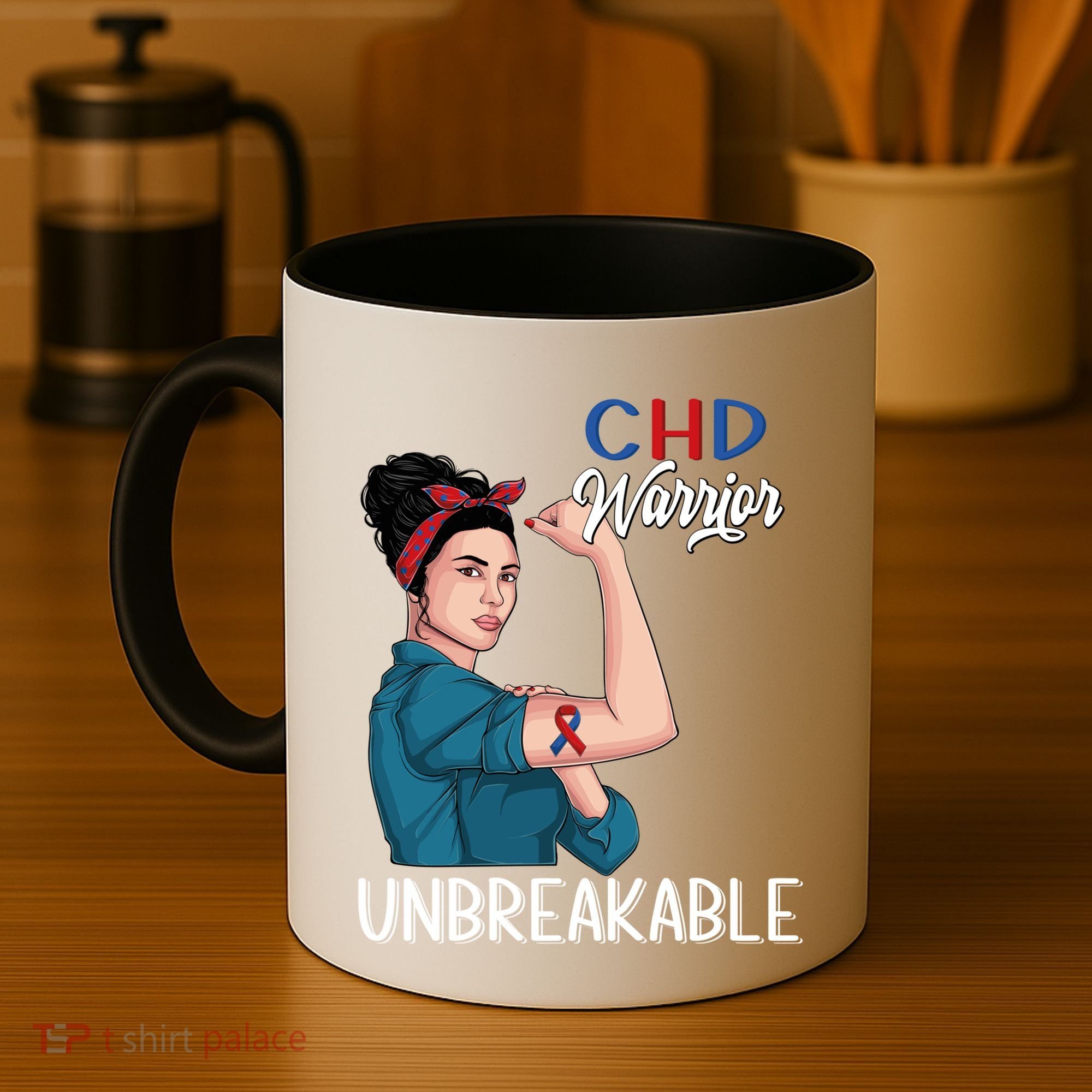 Chd Awareness Congenital Heart Defect Warrior Unbreakable Gift Coffee Mug