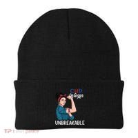 Chd Awareness Congenital Heart Defect Warrior Unbreakable Gift Beanie thumb 0