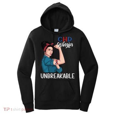 Chd Awareness Congenital Heart Defect Warrior Unbreakable Gift Women's Hoodie