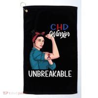 Chd Awareness Congenital Heart Defect Warrior Unbreakable Gift Golf Towel thumb 0