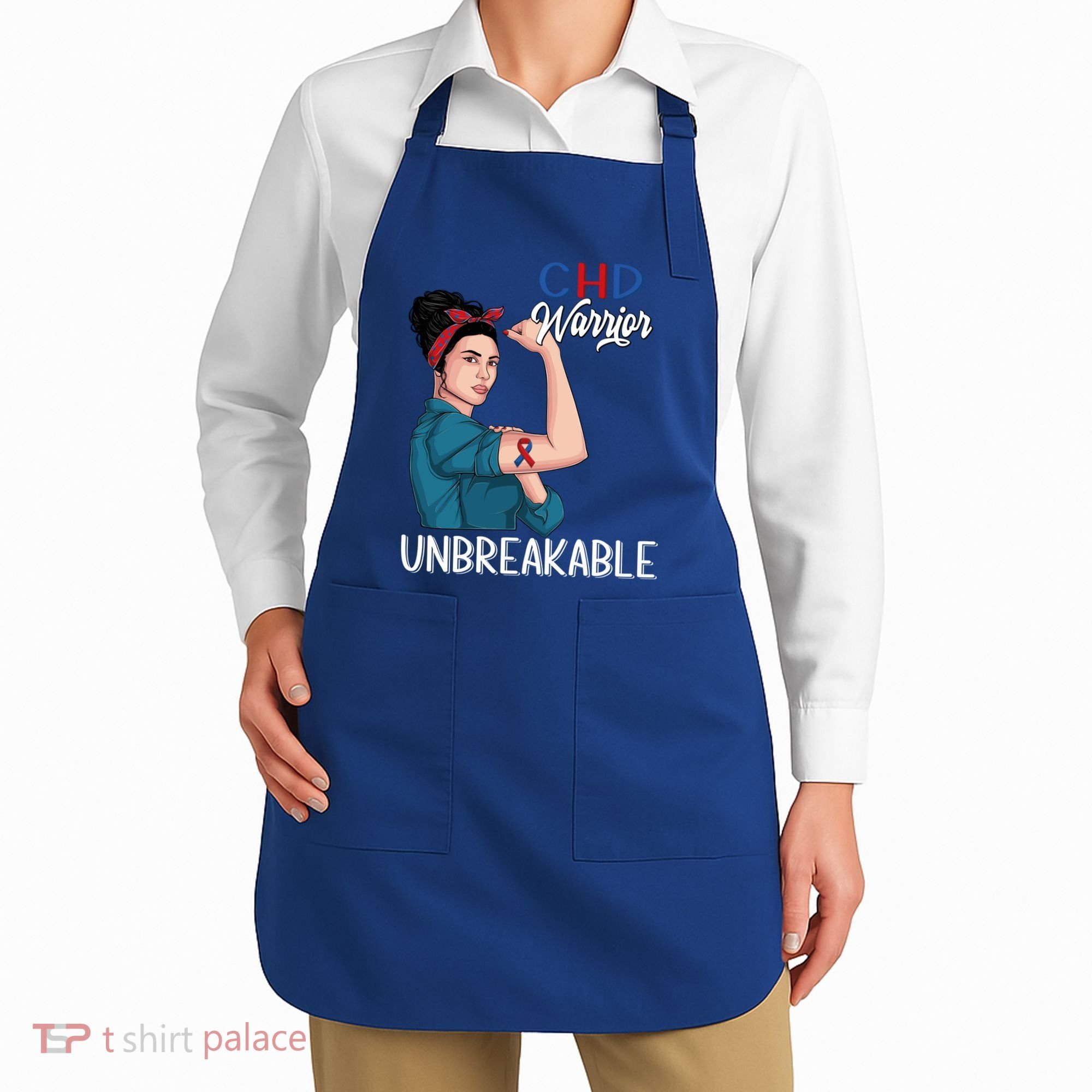 Chd Awareness Congenital Heart Defect Warrior Unbreakable Gift Apron