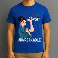 Chd Awareness Congenital Heart Defect Warrior Unbreakable Gift T-Shirt thumb 3