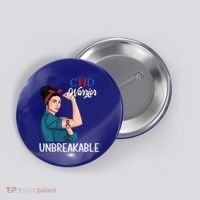Chd Awareness Congenital Heart Defect Warrior Unbreakable Gift Button thumb 0