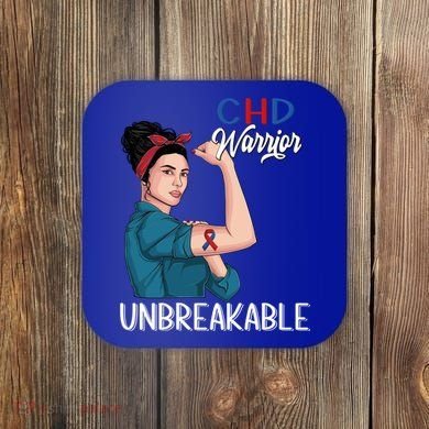 Chd Awareness Congenital Heart Defect Warrior Unbreakable Gift Coaster