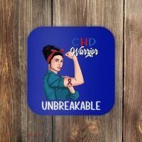 Chd Awareness Congenital Heart Defect Warrior Unbreakable Gift Coaster thumb 0