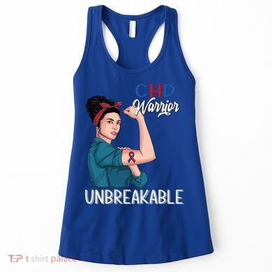 Chd Awareness Congenital Heart Defect Warrior Unbreakable Gift Women's Tank Top