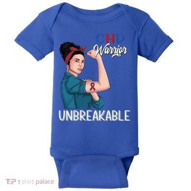 Chd Awareness Congenital Heart Defect Warrior Unbreakable Gift Baby Bodysuit