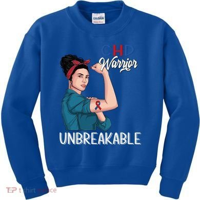 Chd Awareness Congenital Heart Defect Warrior Unbreakable Gift Kids Sweatshirt