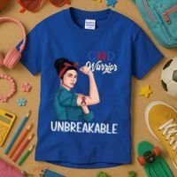 Chd Awareness Congenital Heart Defect Warrior Unbreakable Gift Kids T-Shirt thumb 3