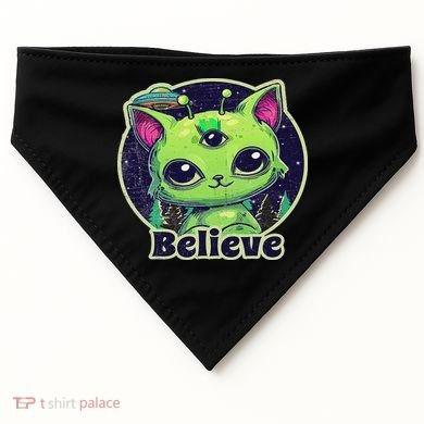 Cute Alien Cat Belive In Ufo Kawaii USA-Made Doggie Bandana